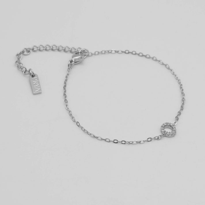 lana icy initial bracelet in silver plated from prya