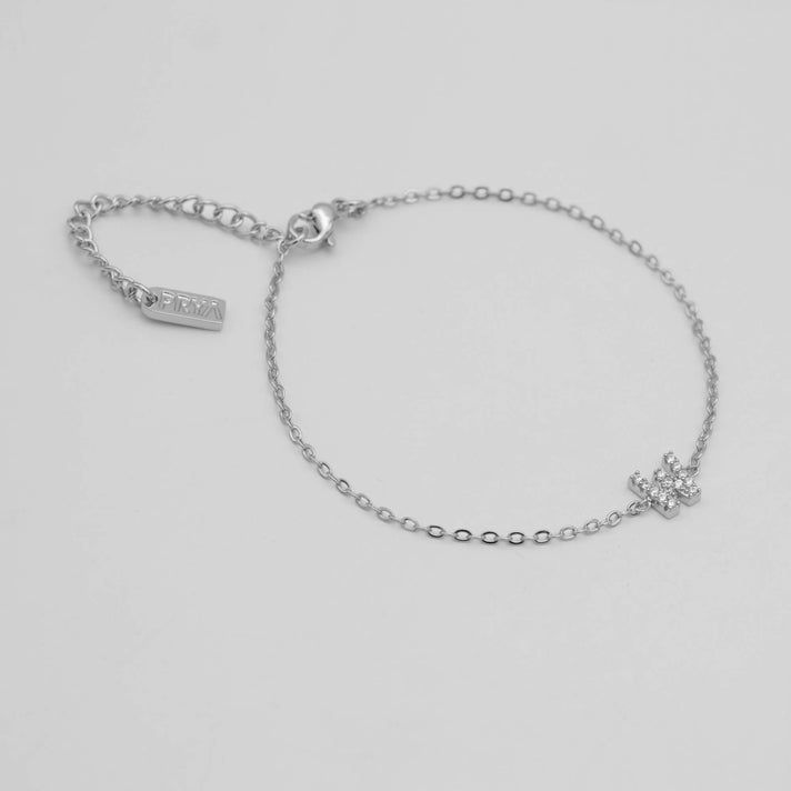 lana icy initial bracelet in silver plated from prya