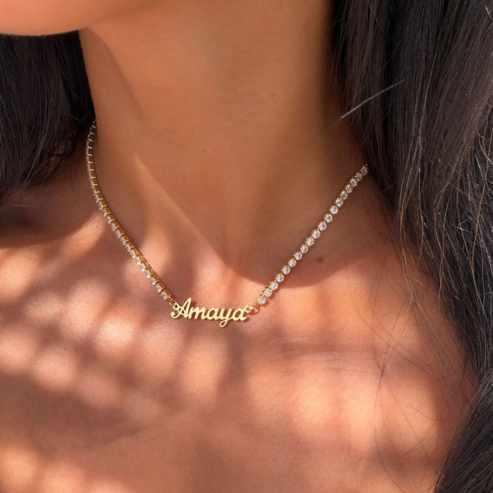 Miami Name Tennis Necklace