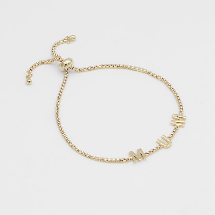 Classic mum bracelet in 18K gold with round box chain, gift to mum