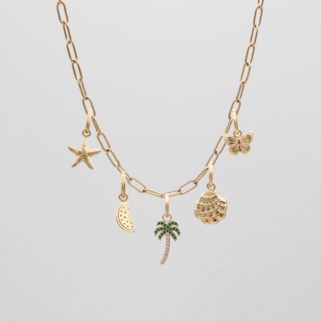 paperclip chain personalised charm necklace from prya