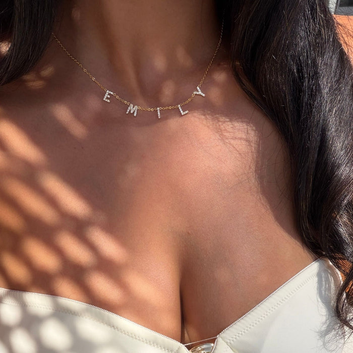 Maia Pavé Custom Name Necklace