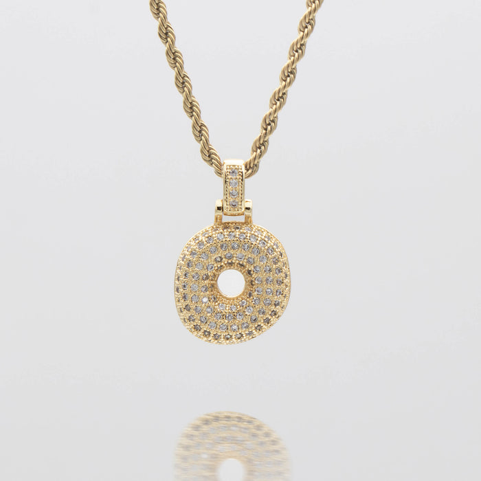 Icy Bubble letter initial necklace in silver or gold from Prya