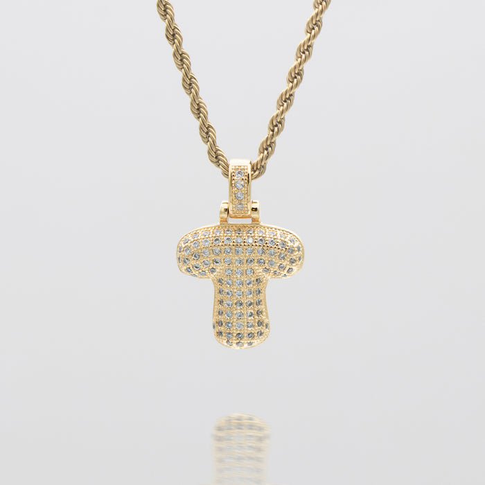 Icy Bubble letter initial necklace in silver or gold from Prya