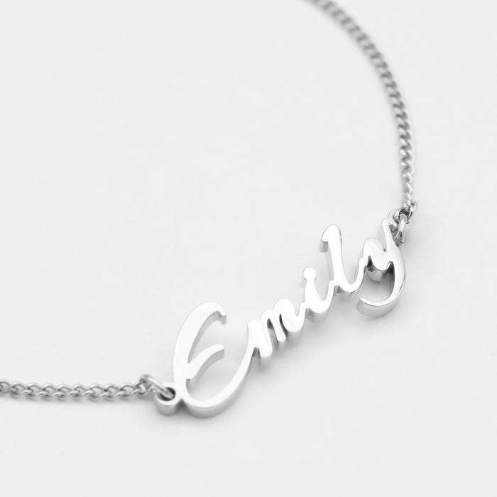 vienna custom name bracelet in silver plated stainless steel from prya