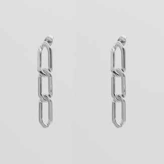 Ada Link Earrings, Silver Plated (Plated) | PRYA