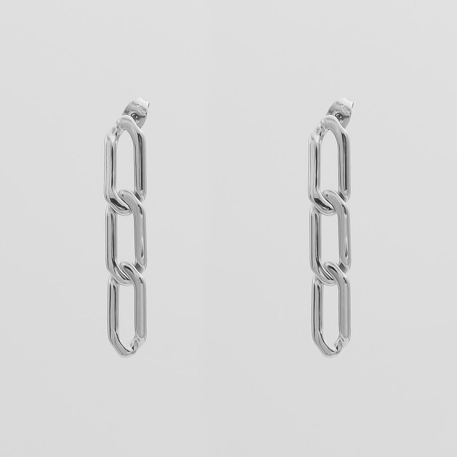 Ada Link Earrings, Silver Plated (Plated) | PRYA