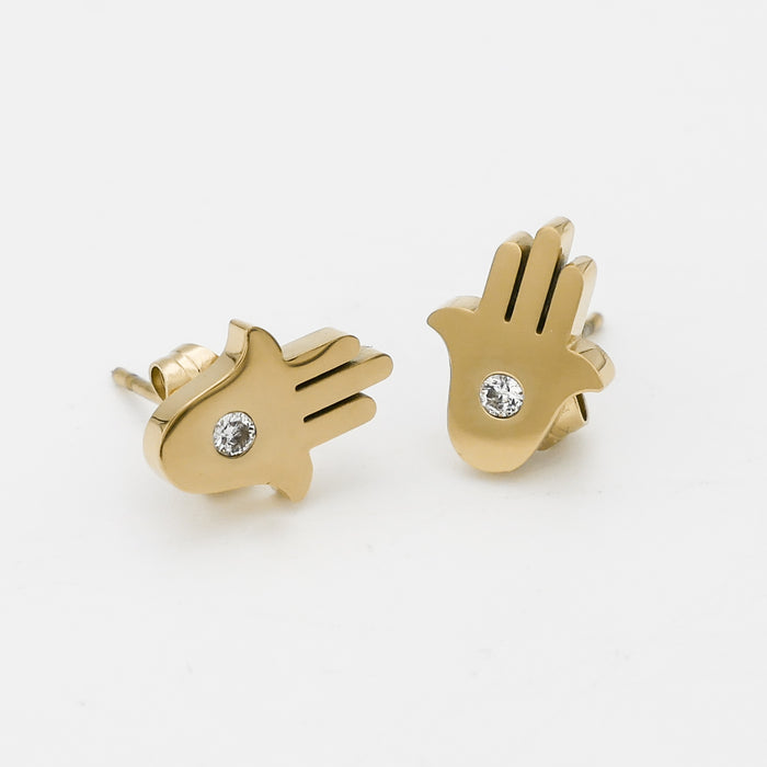 Amalie Hand of Hamsa Stud Earrings