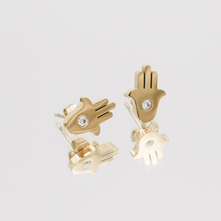 Amalie Hand of Hamsa Stud Earrings