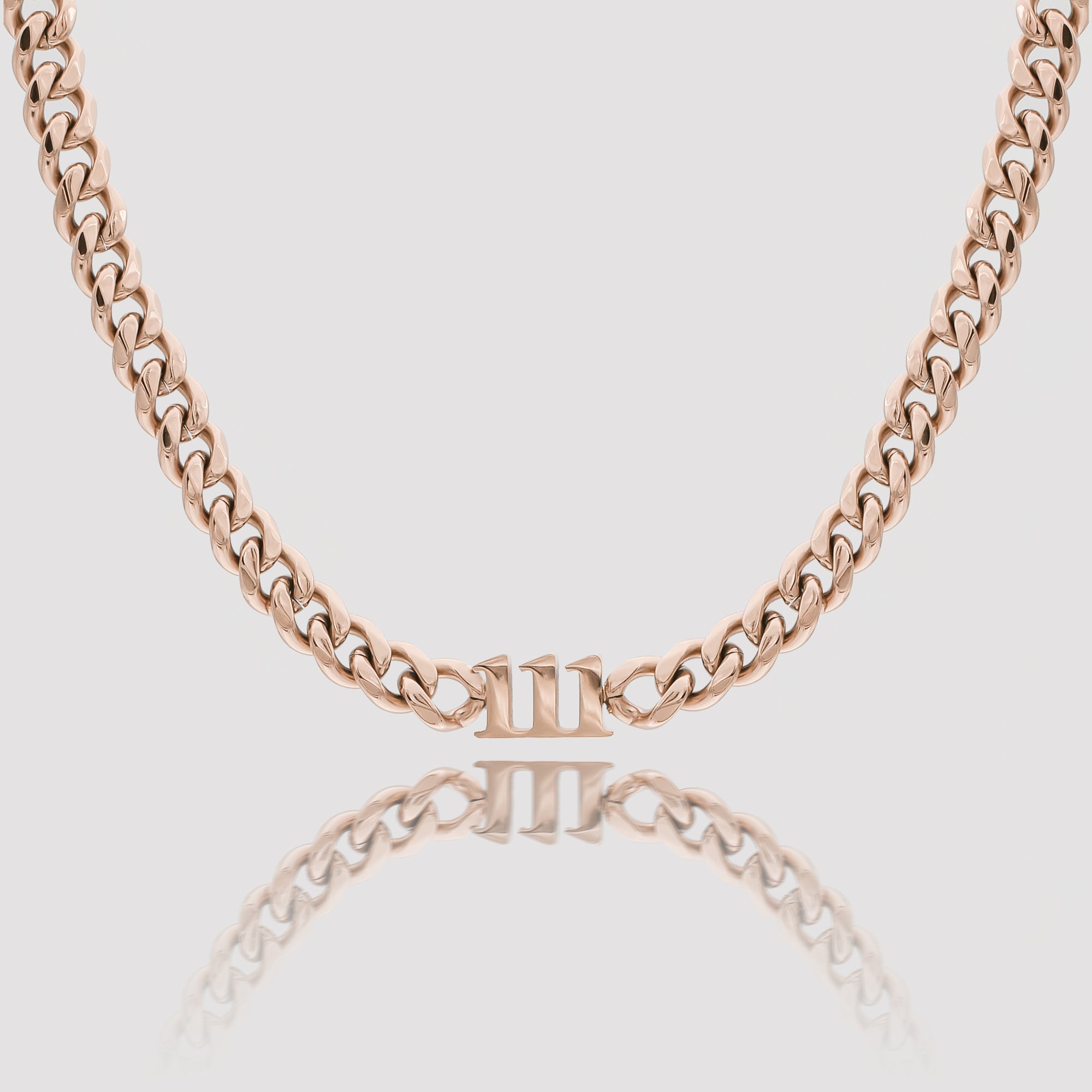 Rose Gold Plated Angel Number Choker Necklace, 111 by PRYA