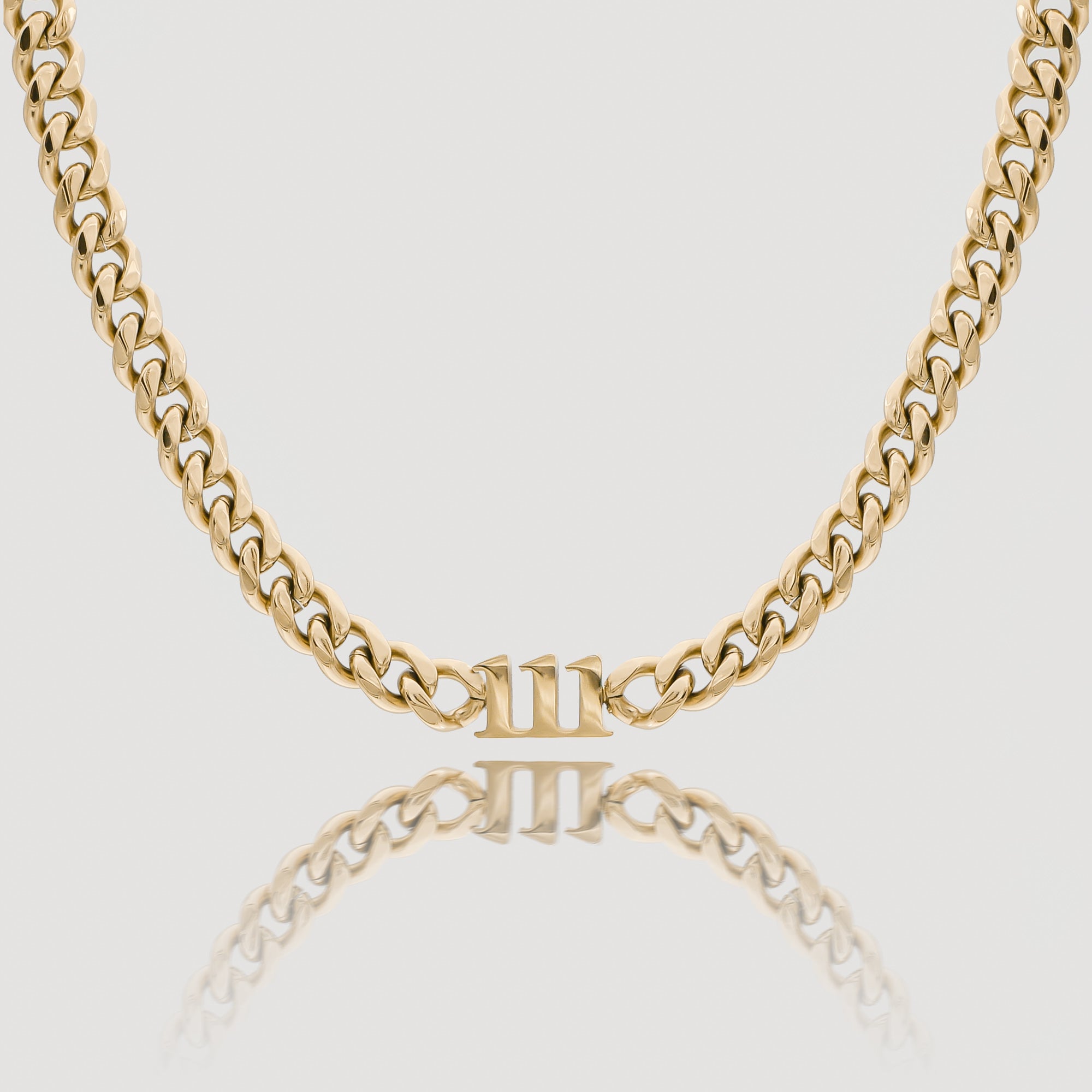 18K Gold Plated Angel Number Choker Necklace, 111 by PRYA
