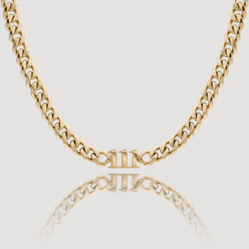 18K Gold Plated Angel Number Choker Necklace, 111 by PRYA