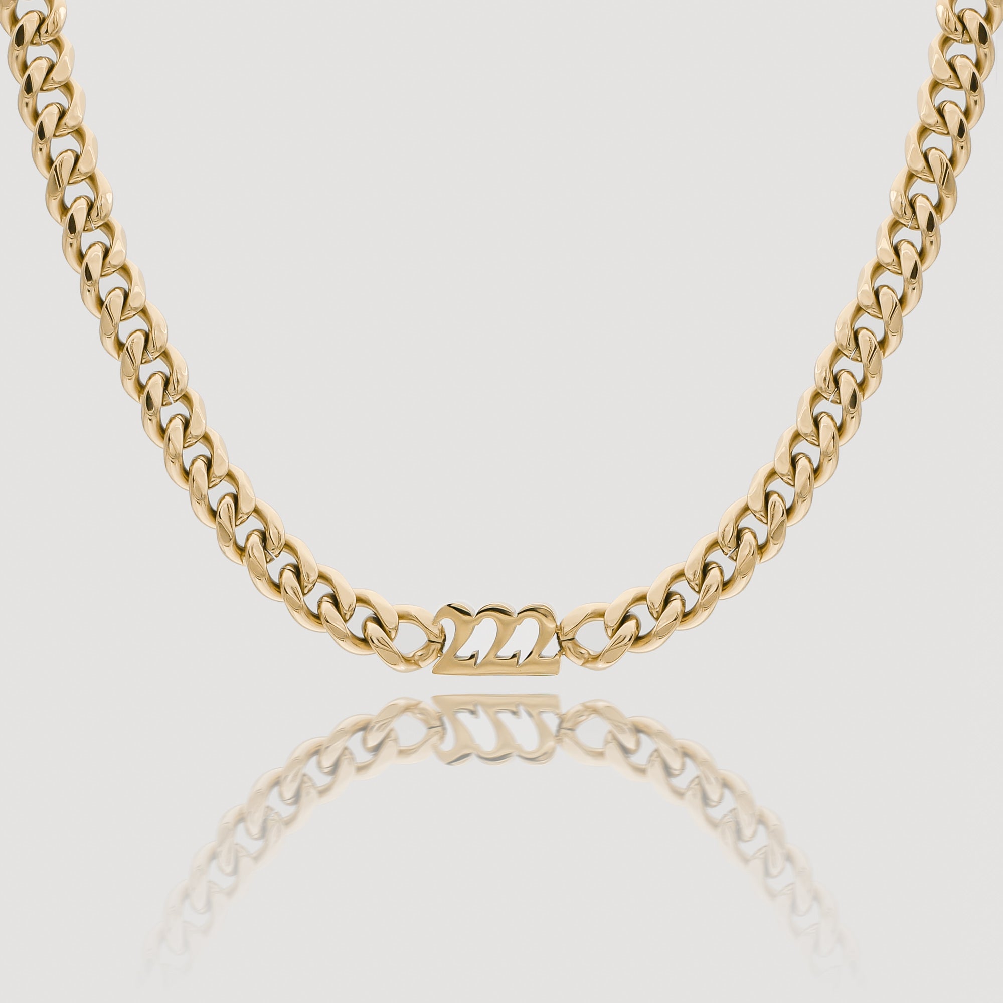 18k Gold Plated Angel Number Choker Necklace, 222 by PRYA