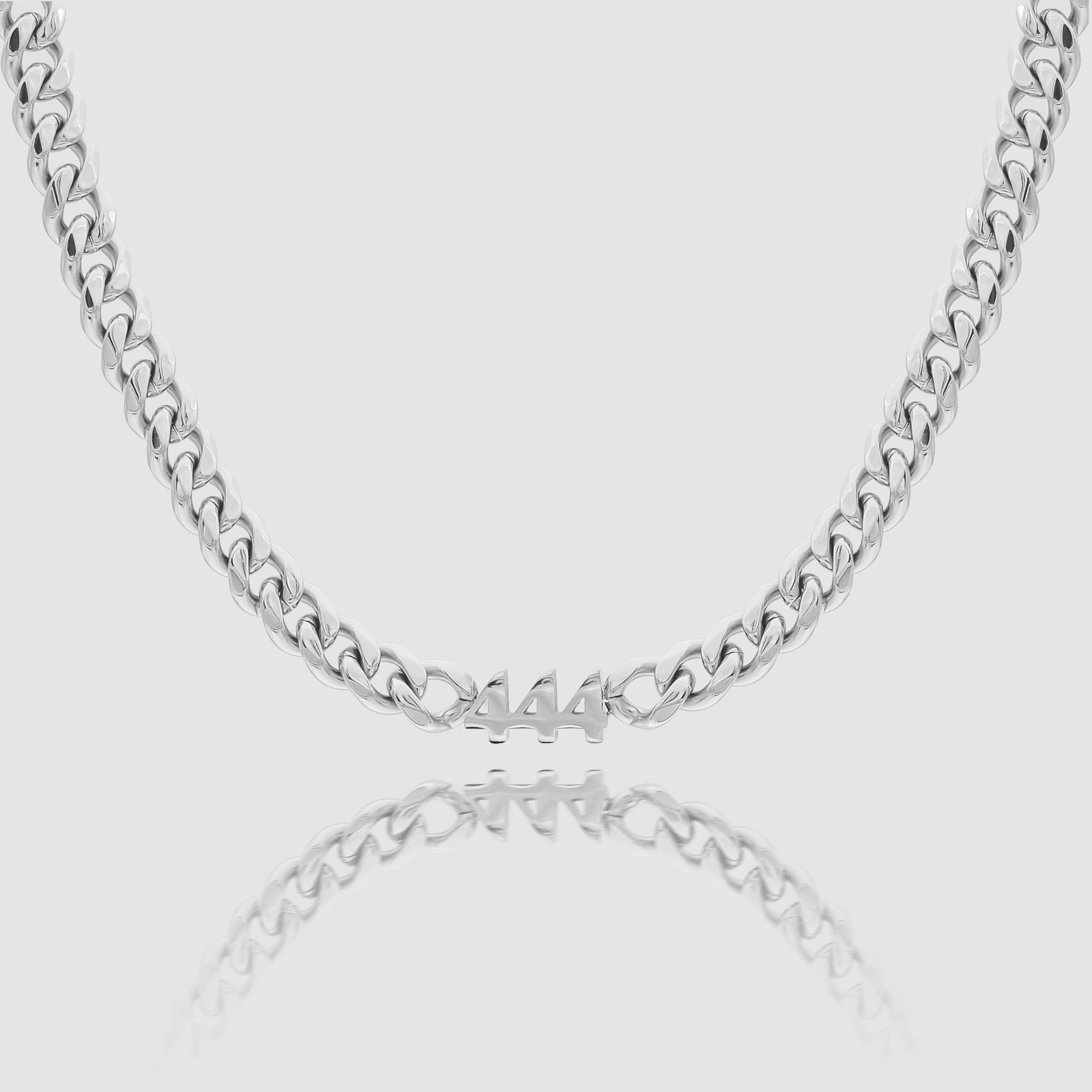 Silver Plated Angel Number Choker Necklace, 444 by PRYA