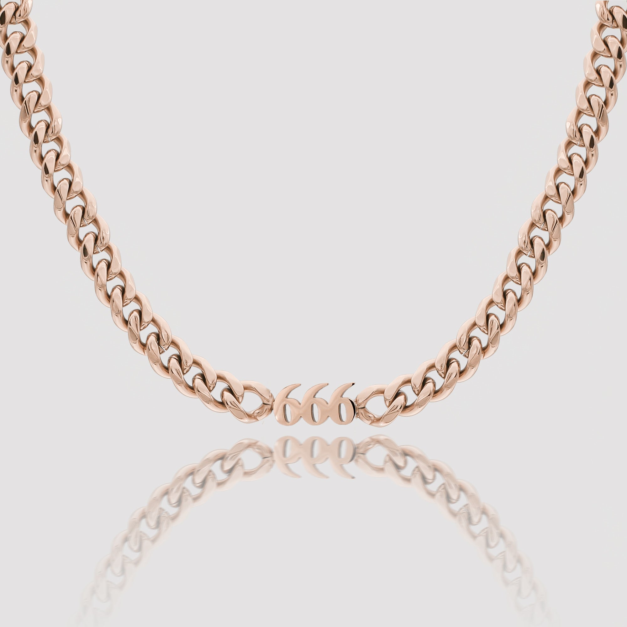 Rose Gold Plated Angel Number Choker Necklace, 666 by PRYA