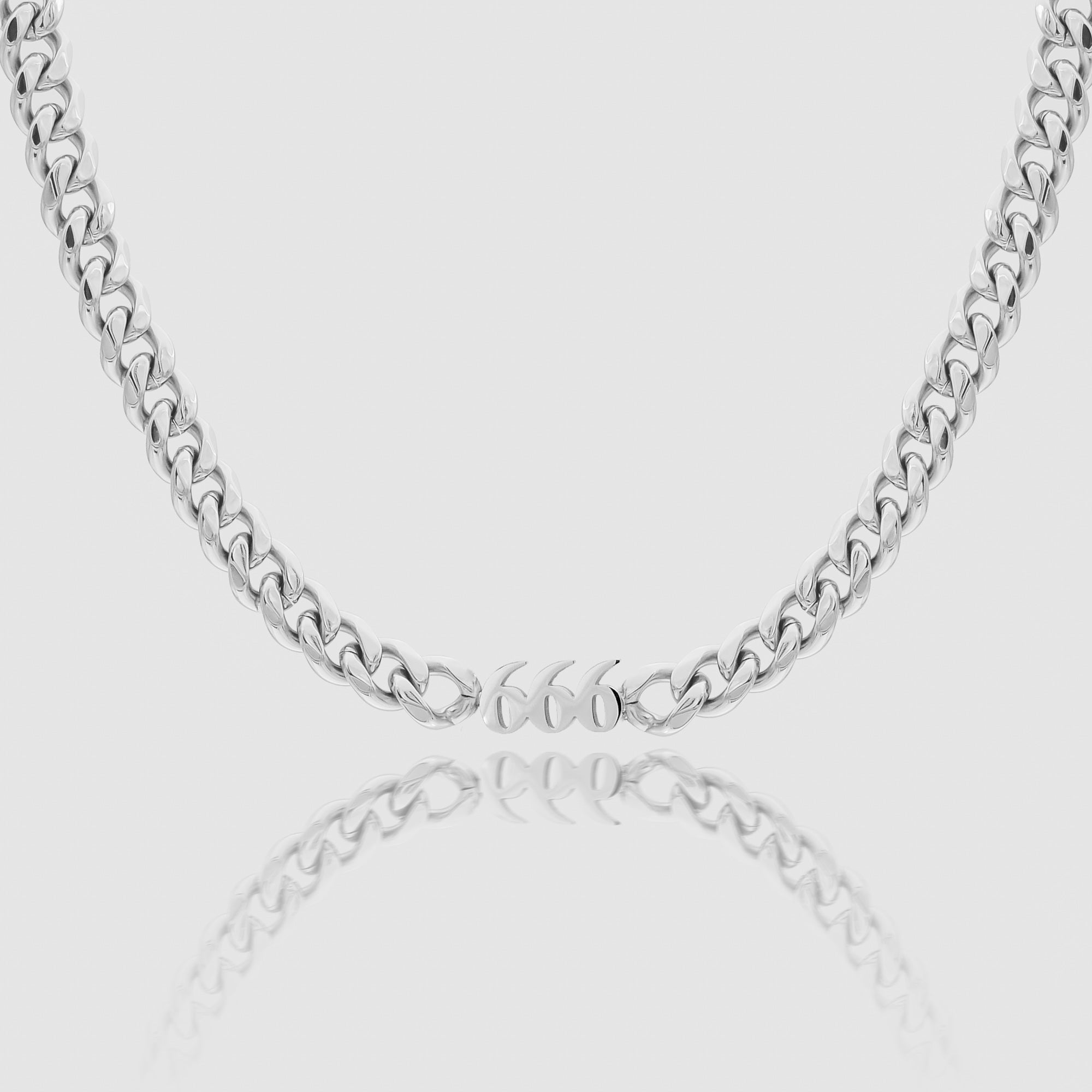 Silver Plated Angel Number Choker Necklace, 666 by PRYA