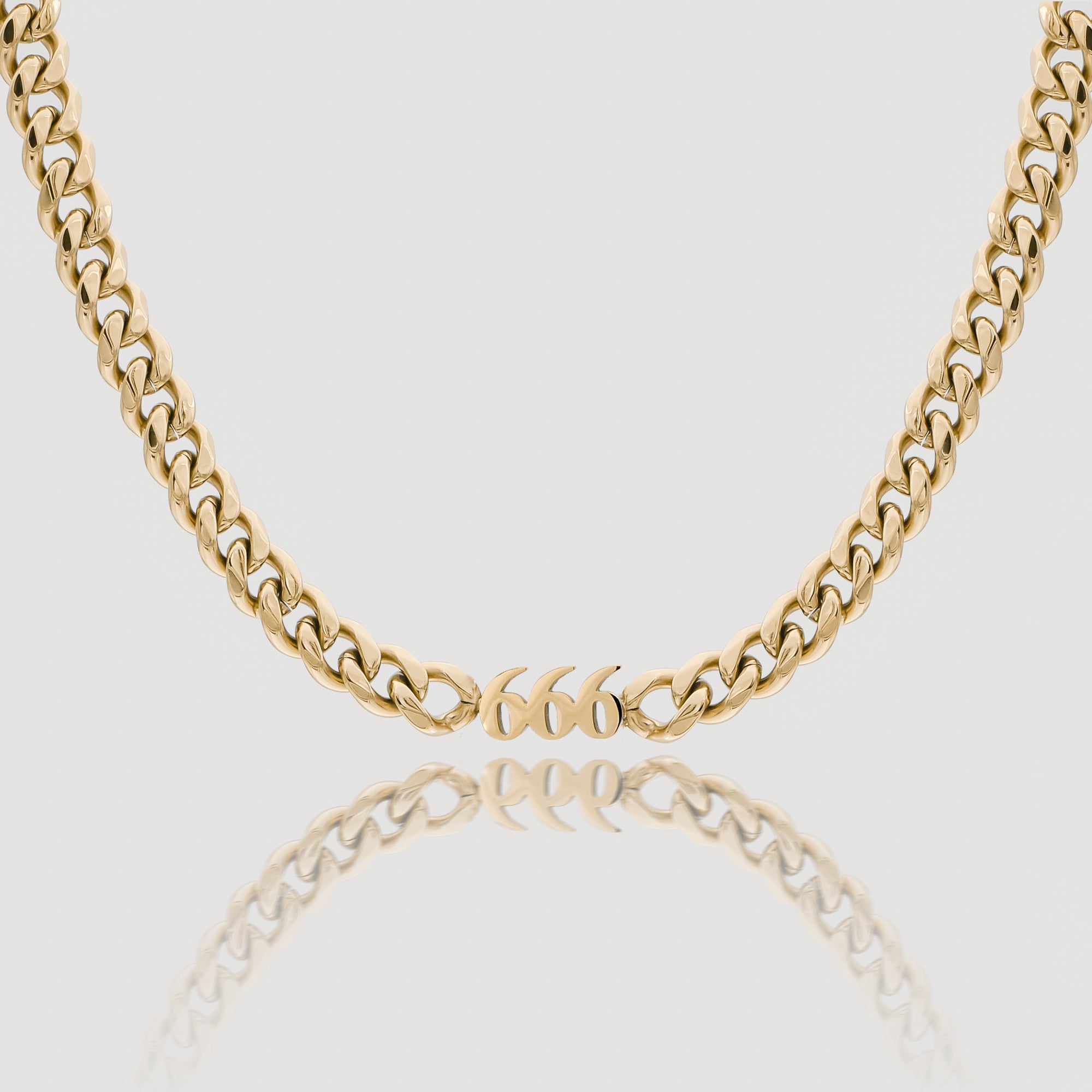 18k Gold Plated Angel Number Choker Necklace, 666 by PRYA