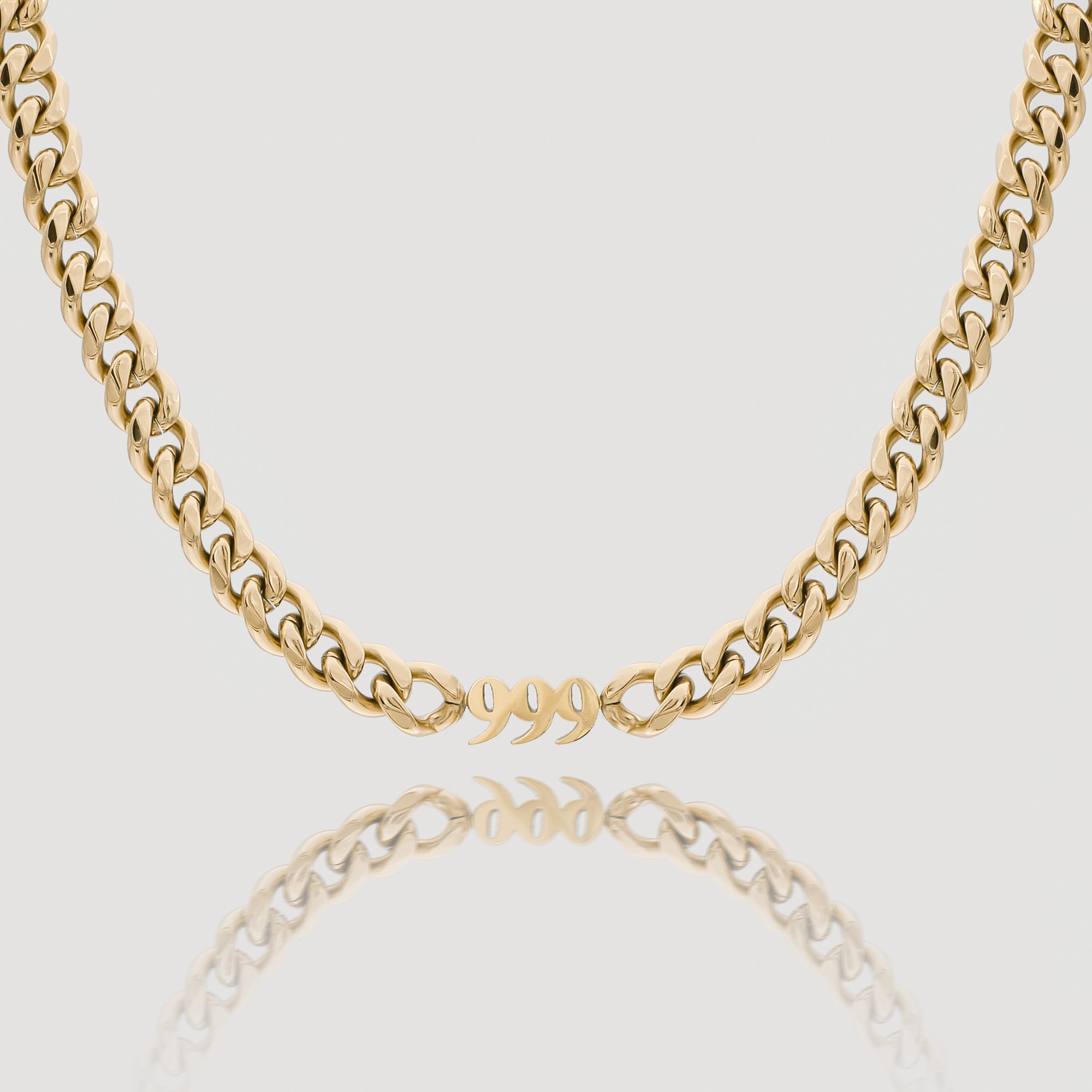 18k Gold Plated Angel Number Choker Necklace, 999 by PRYA