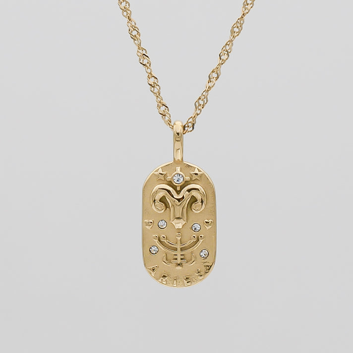 Aries Zodiac Tarot Card Necklace by PRYA UK