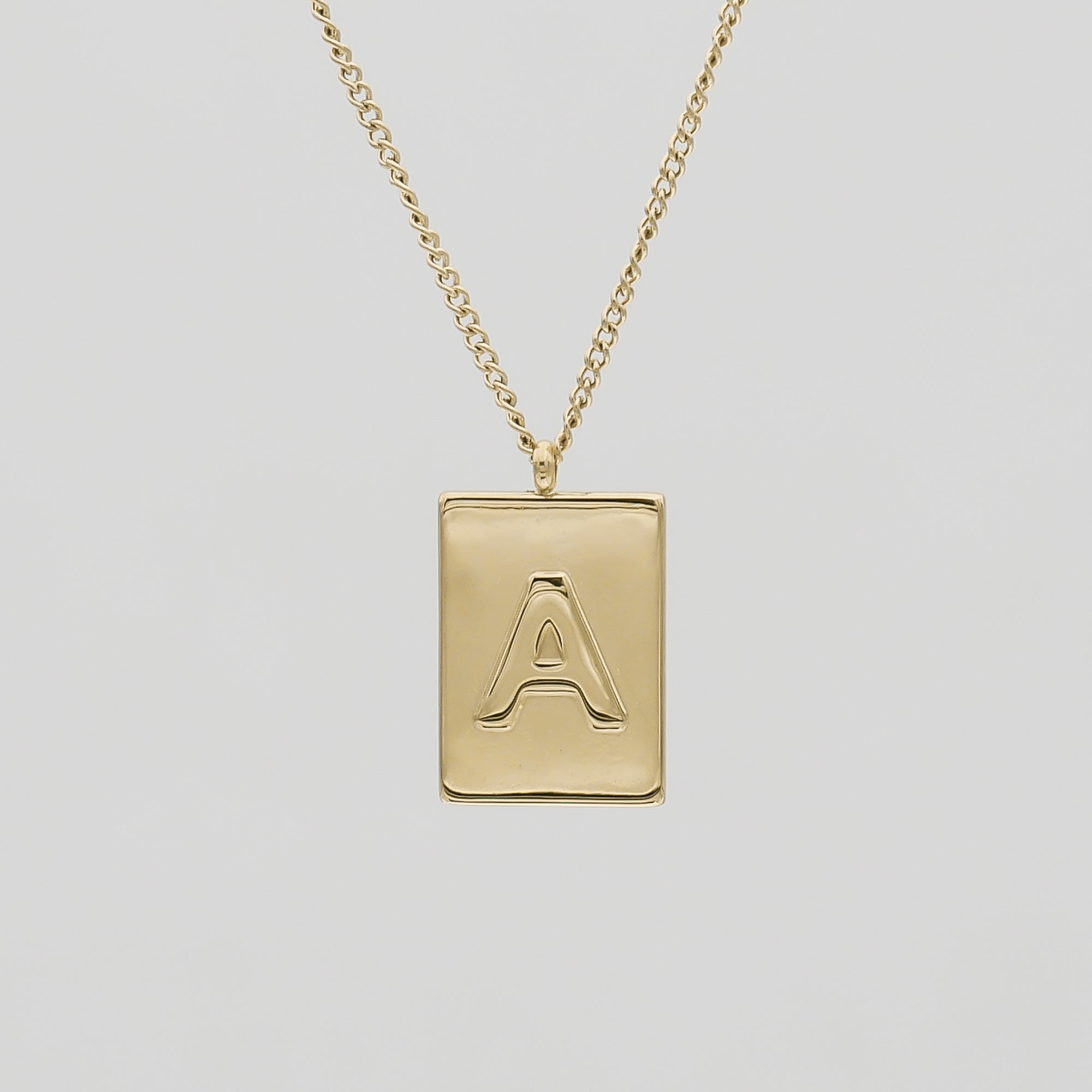 Athena custom initial Gold pendant Necklace, letter A by PRYA