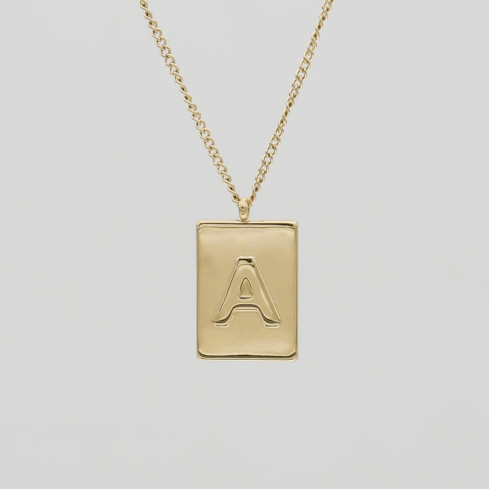 Athena custom initial Gold pendant Necklace, letter A by PRYA