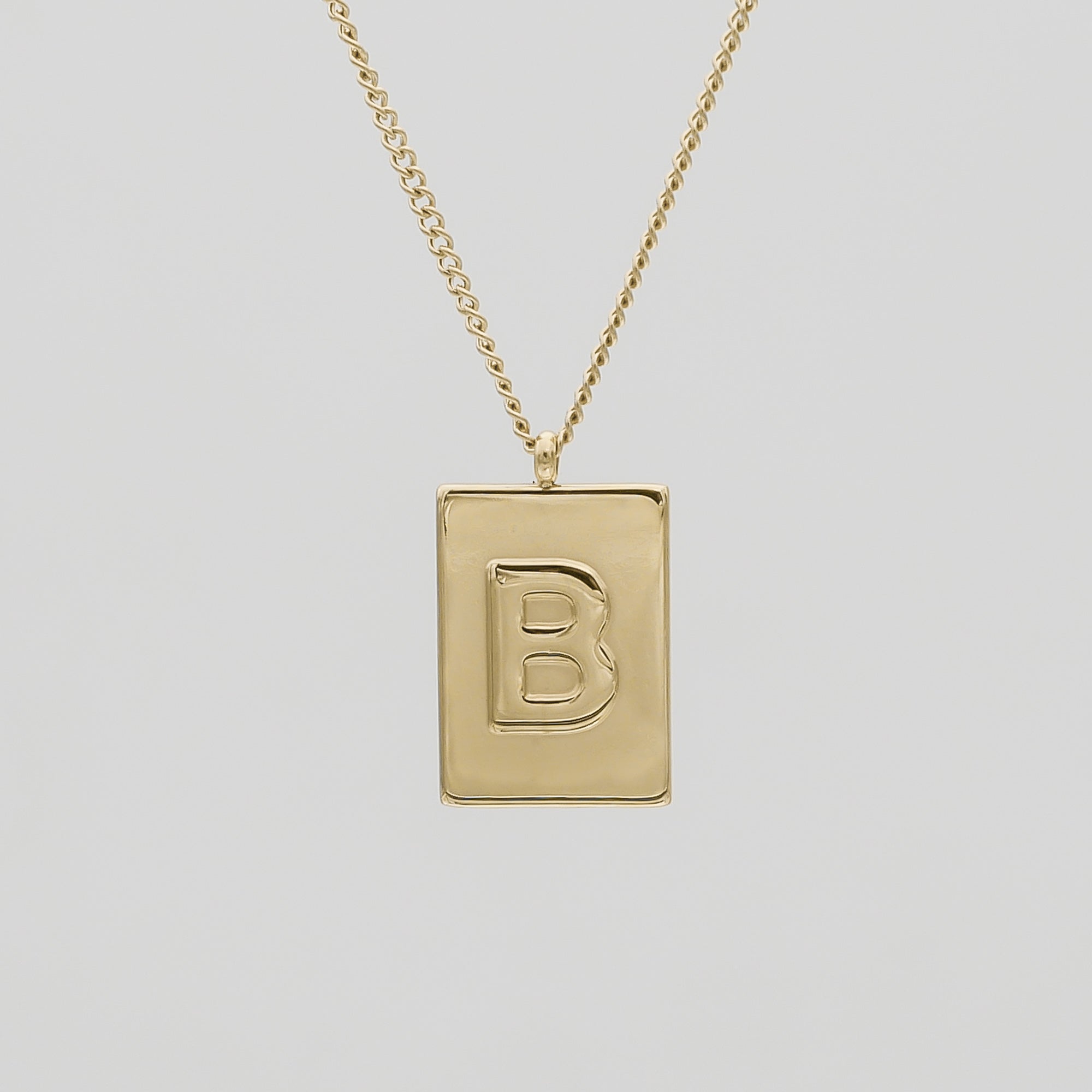 Athena custom initial Gold pendant Necklace, letter B by PRYA