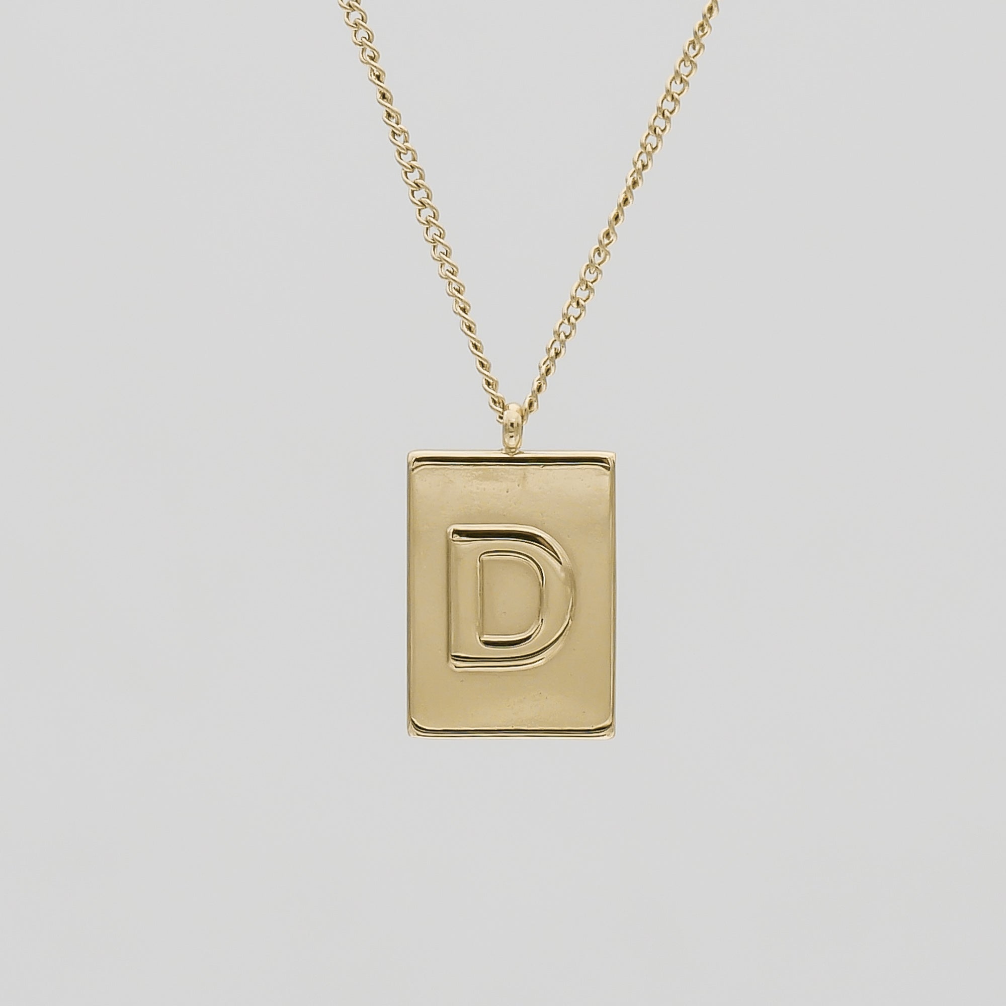 Athena custom initial Gold pendant Necklace, letter D by PRYA
