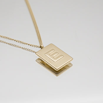 Athena custom initial Gold pendant Necklace, letter E by PRYA