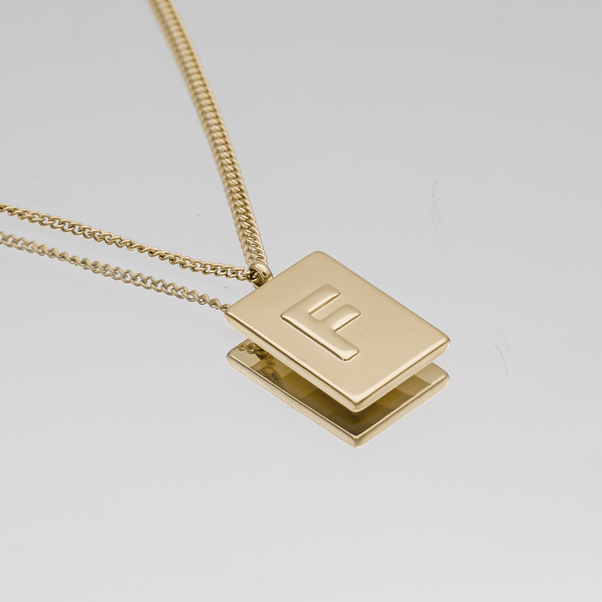 Athena custom initial Gold pendant Necklace, letter F by PRYA