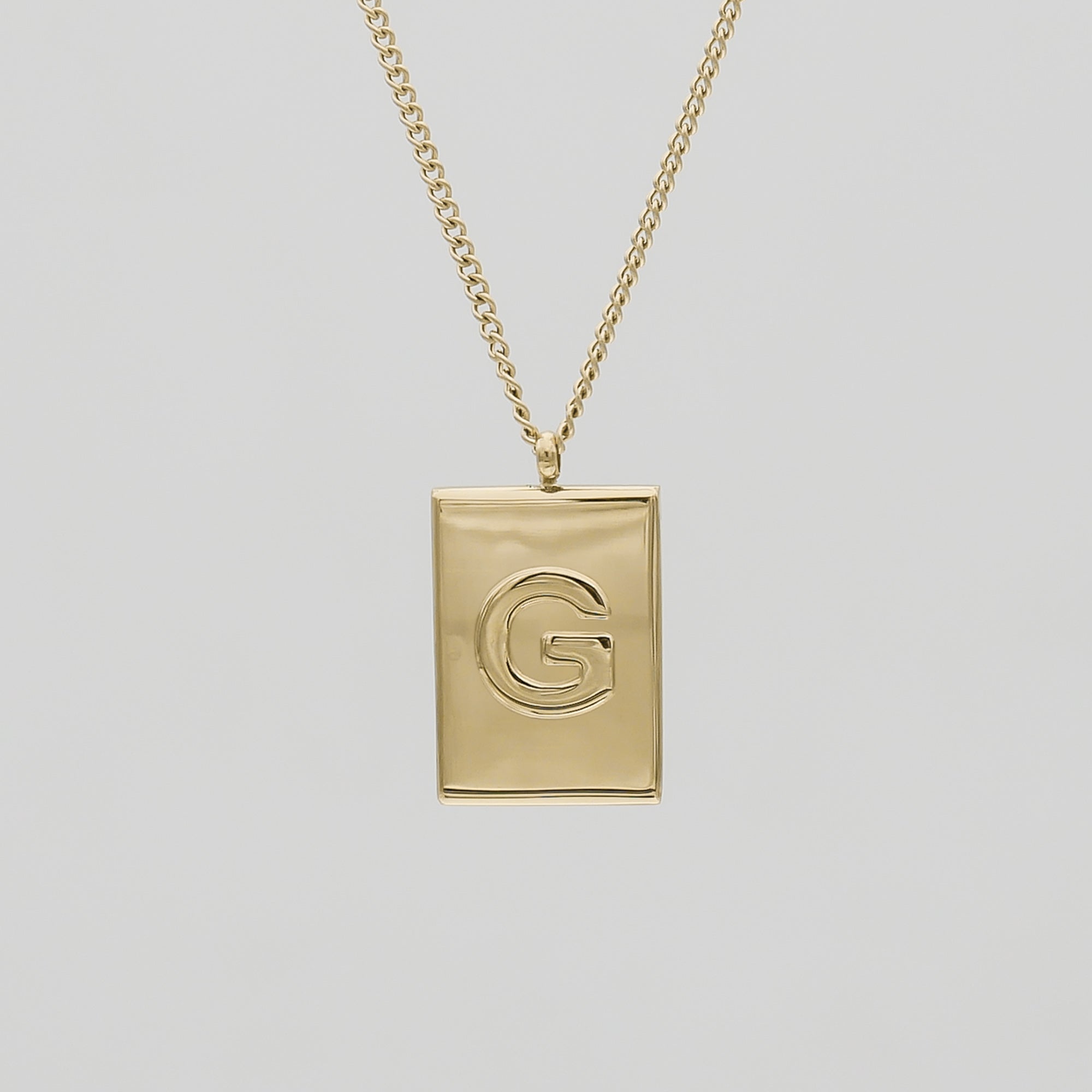 Athena custom initial Gold pendant Necklace, letter G by PRYA