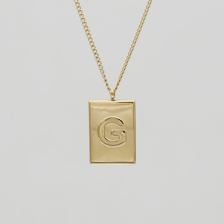 Athena custom initial Gold pendant Necklace, letter G by PRYA