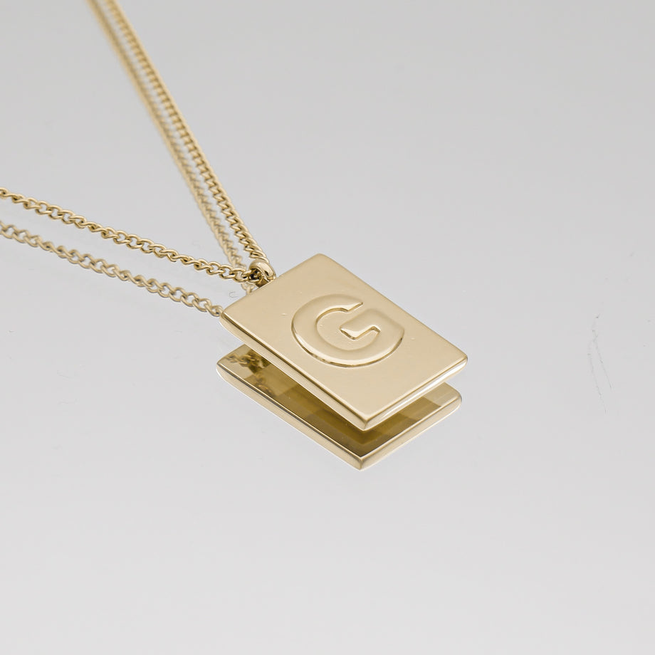 Athena custom initial Gold pendant Necklace, letter G by PRYA