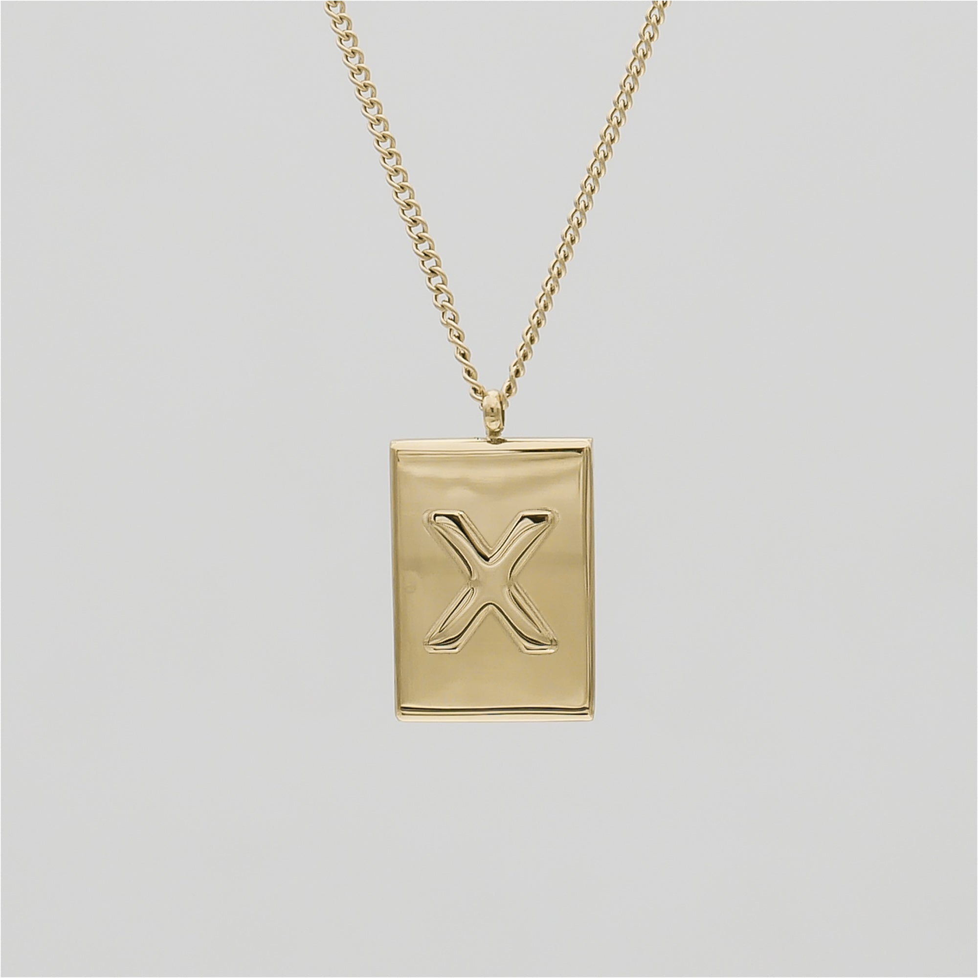 Athena custom initial Gold pendant Necklace, letter X by PRYA