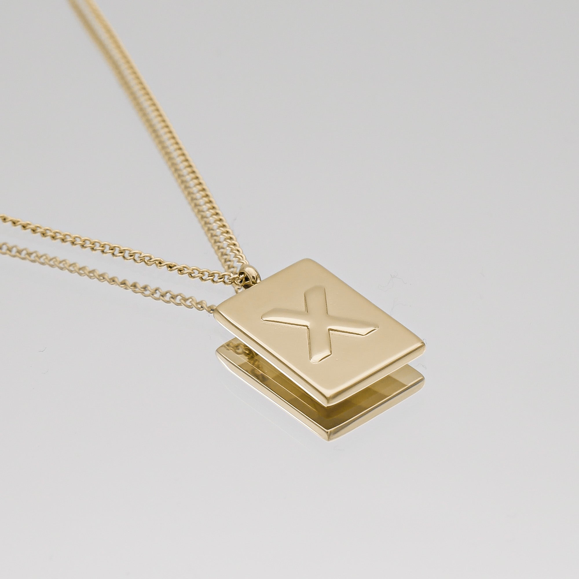 Athena custom initial Gold pendant Necklace, letter X by PRYA