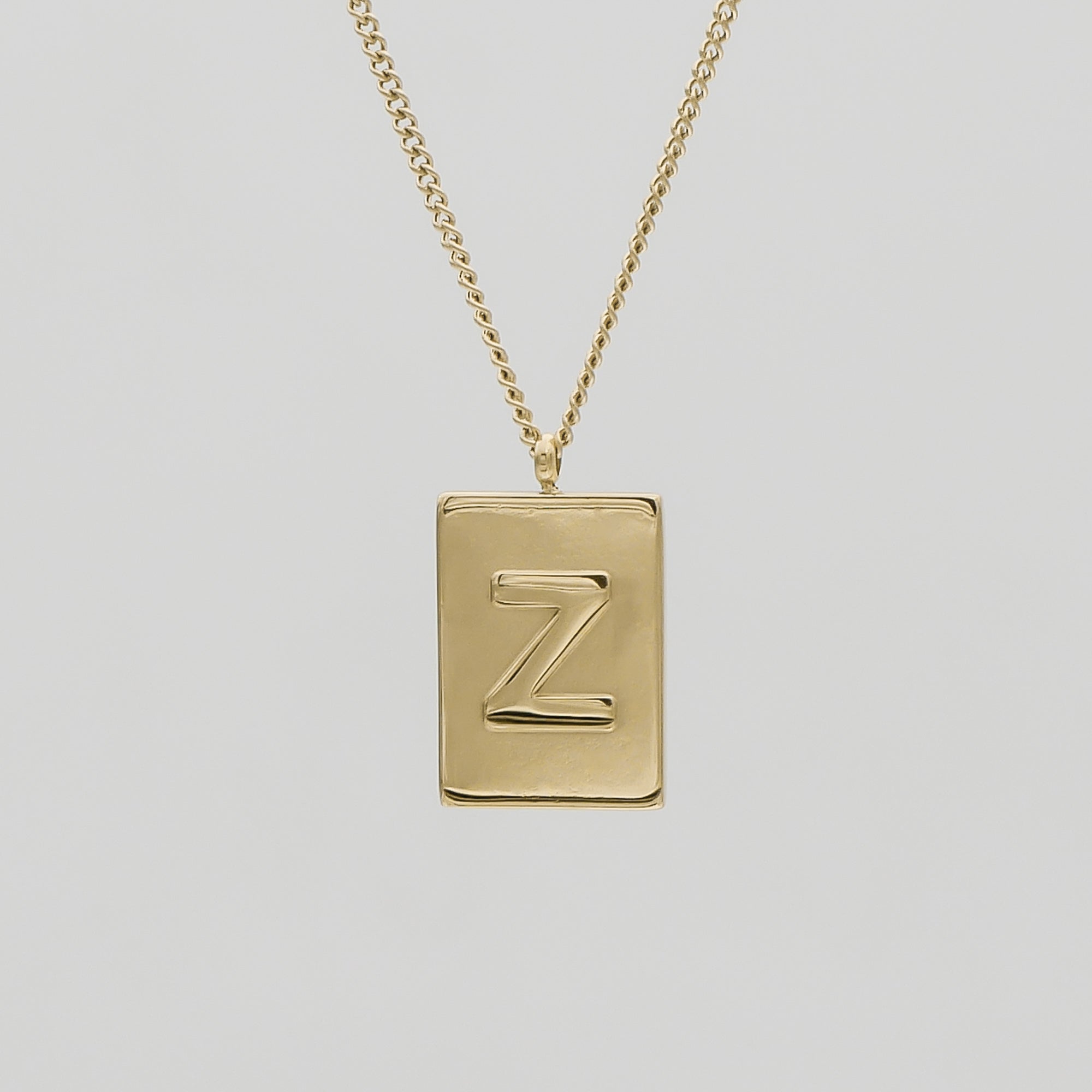 Athena custom initial Gold pendant Necklace, letter Z by PRYA