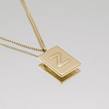 Athena custom initial Gold pendant Necklace, letter Z by PRYA