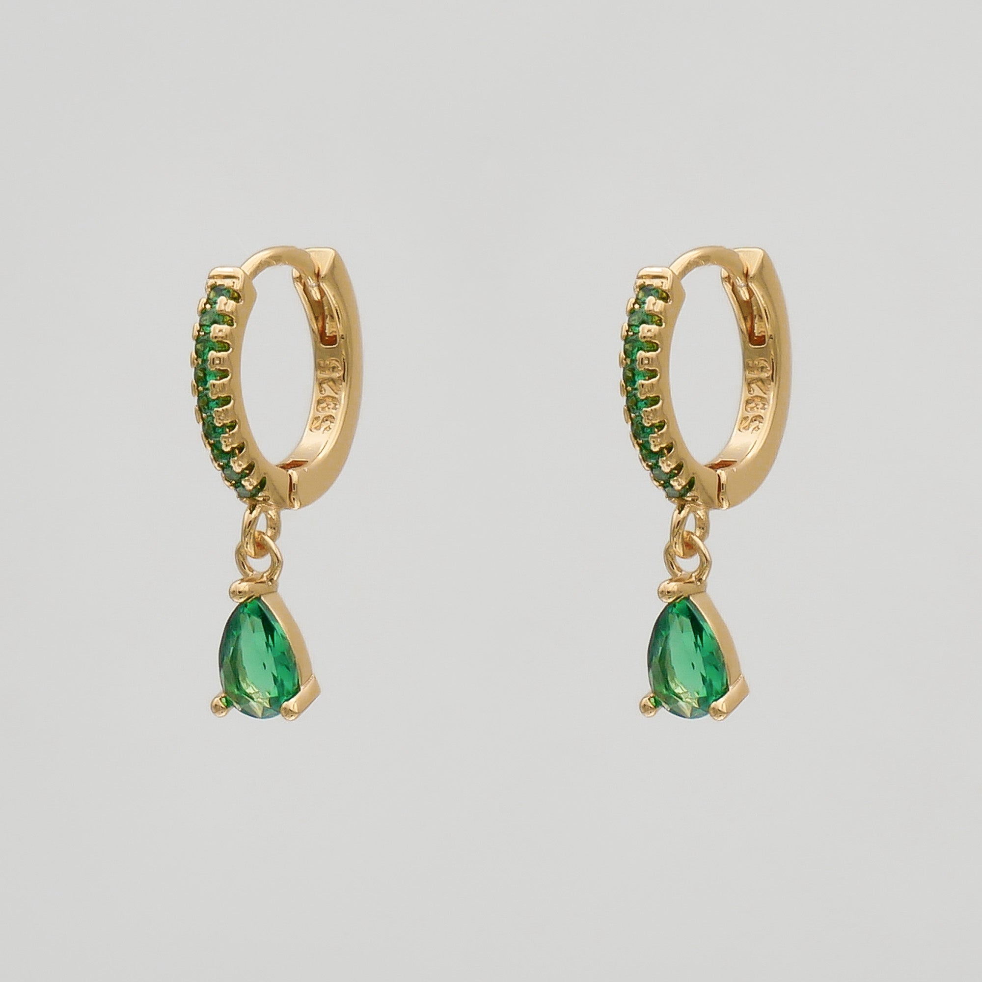 Aurora Gemstone Huggie Earrings | Small Hoop Earrings with Charms | PRYA