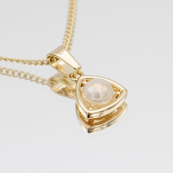 June Birthstone necklace, 18K gold and opal