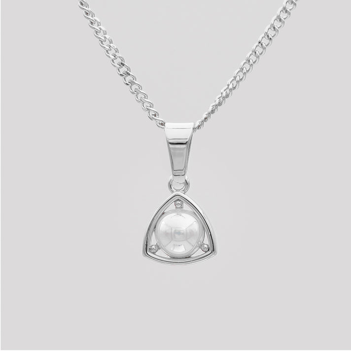 June Birthstone necklace, Silverand pearl