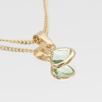 August Birthstone necklace, 18K gold and topaz