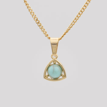 December Birthstone necklace, 18K gold and turquoise