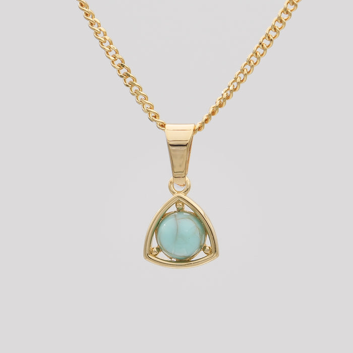 December Birthstone necklace, 18K gold and turquoise