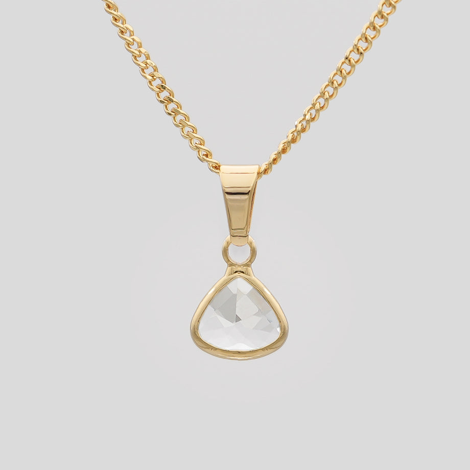 April Birthstone necklace, 18K gold and diamond