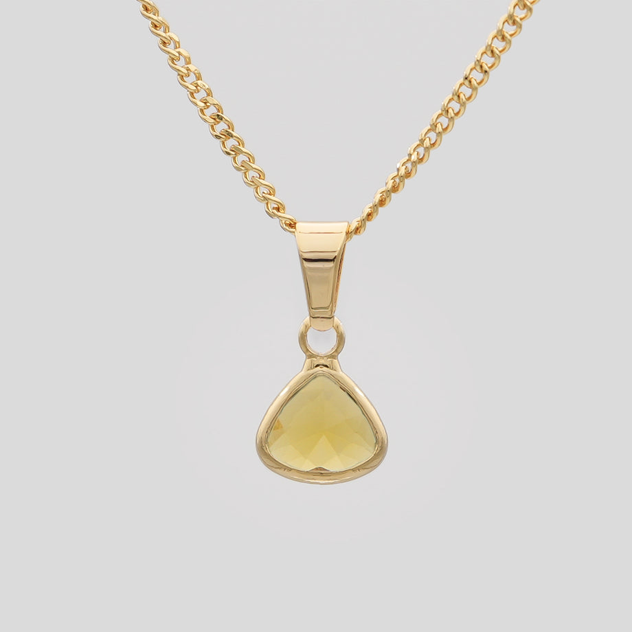 November Birthstone necklace, 18k rose gold and topaz