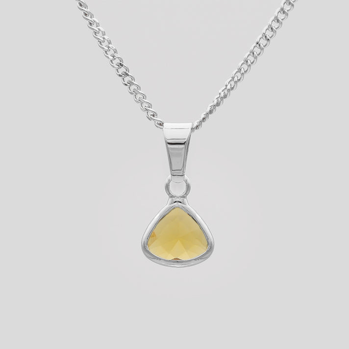 November Birthstone necklace, silver and topaz