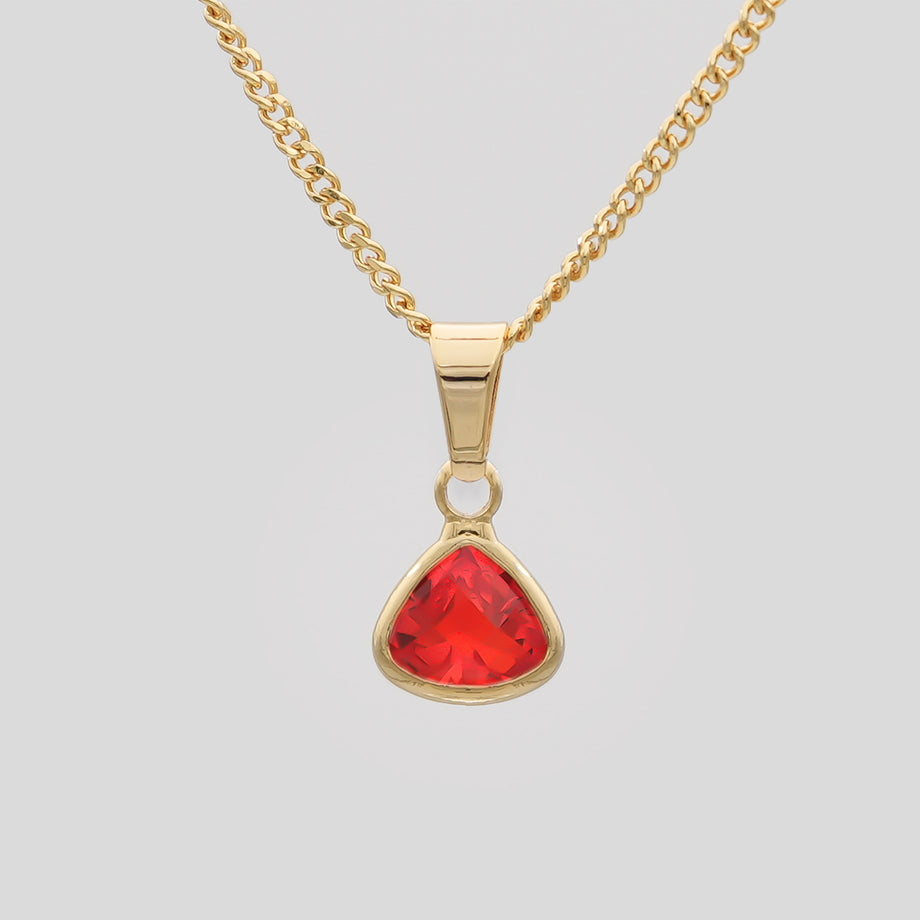 July Birthstone necklace, 18k rose gold and ruby