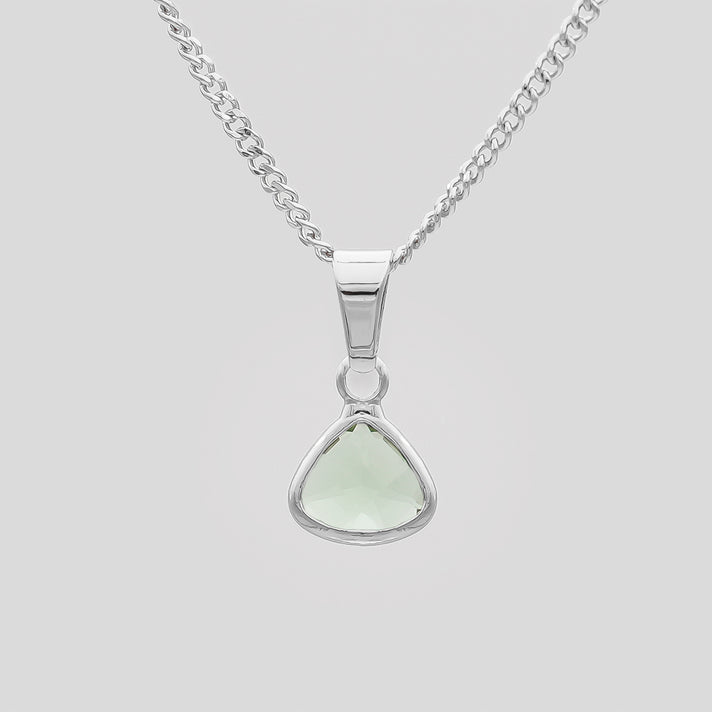 November Birthstone necklace, silver band topaz