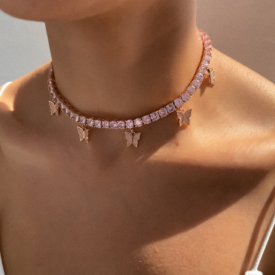 Icy Butterfly Choker (Pink CZ) | PRYA™ | PRYA