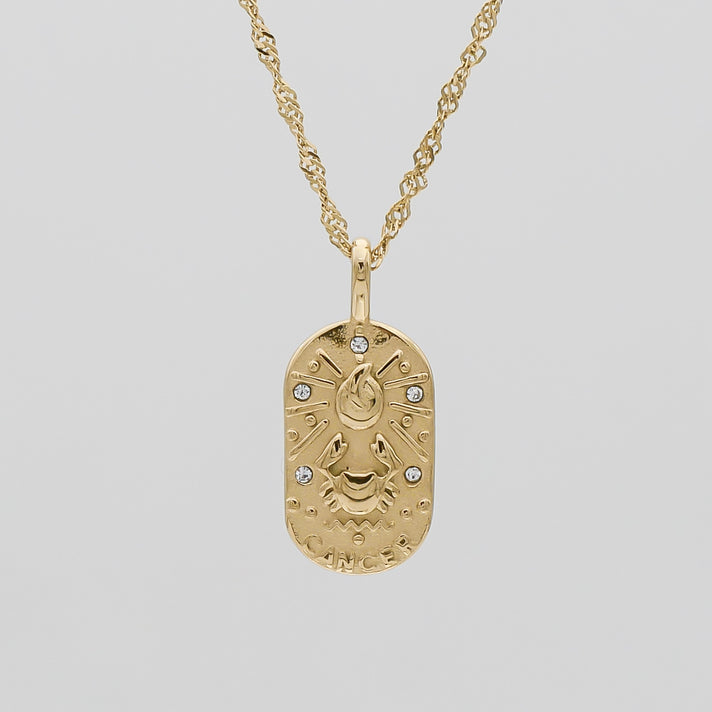 Cancer Zodiac Tarot Card Necklace 
