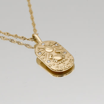 Cancer Zodiac Tarot Card Necklace 